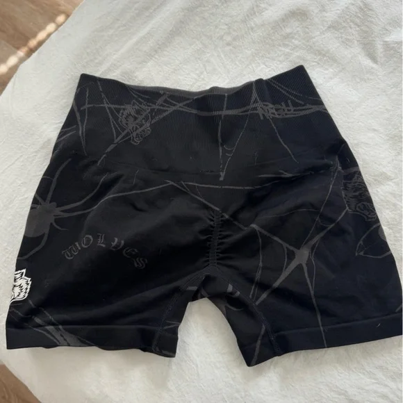 NFGU Black Spiderweb Print Athletic Shorts - Picture 2 of 3